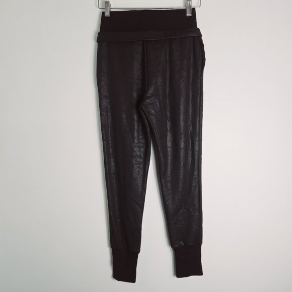 Dance & Marvel Black Faux Leather Drawstring Waist Joggers Pants - Picture 5 of 10